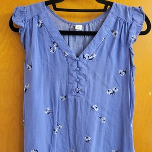 Floral cap sleeve blouse